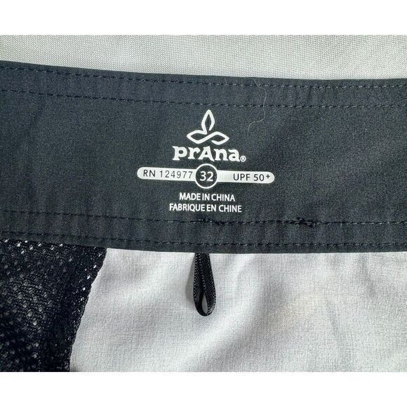 prAna Board Shorts Mens Size 32 Brown/Gray Tropical Beach Swim Trunks RN 124977‎ - Picture 12 of 13